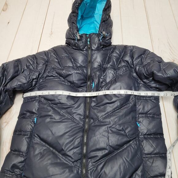 Cabelas 650 goose down puffer jacket winter coat hooded navy blue - Picture 8 of 8